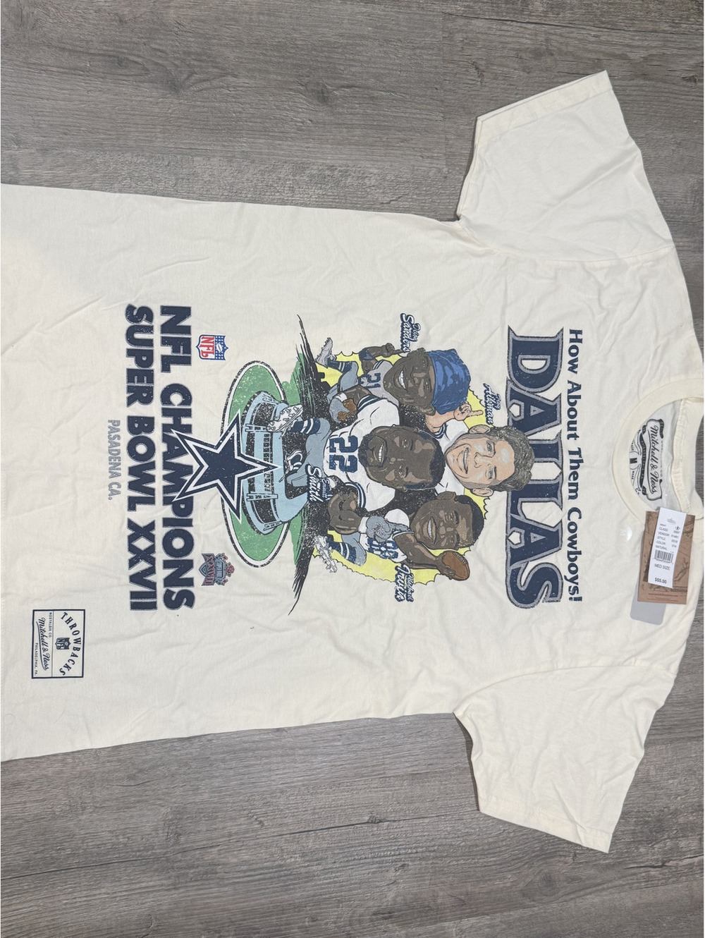 Mitchell & Ness Dallas Cowboys How About Them Super Bowl XXVII Shirt M NWT